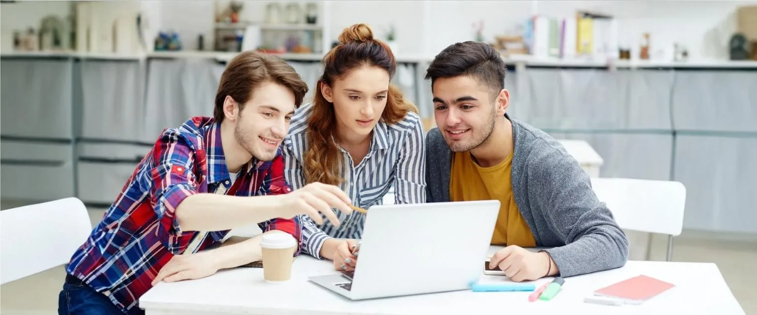 Students collaborating and learning with interactive activities