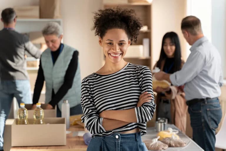 Students collaborating in an entrepreneurship activity