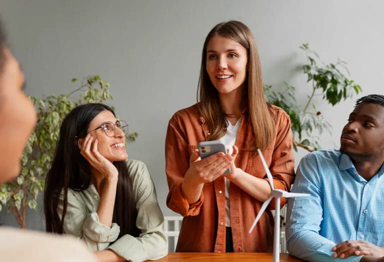 Team discussing ethical choices in a workplace setting