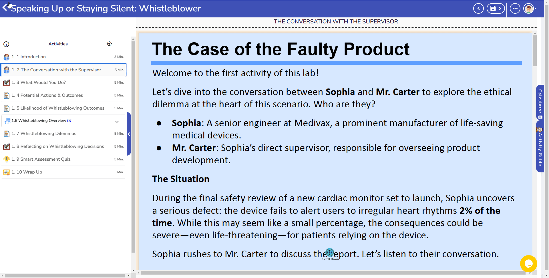 Interactive ethics activity preview